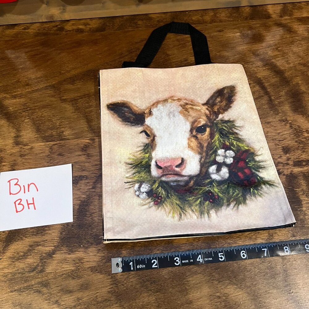 5/$20 Cow reusable mini tote/ gift bag Bin BH-LAST ONE